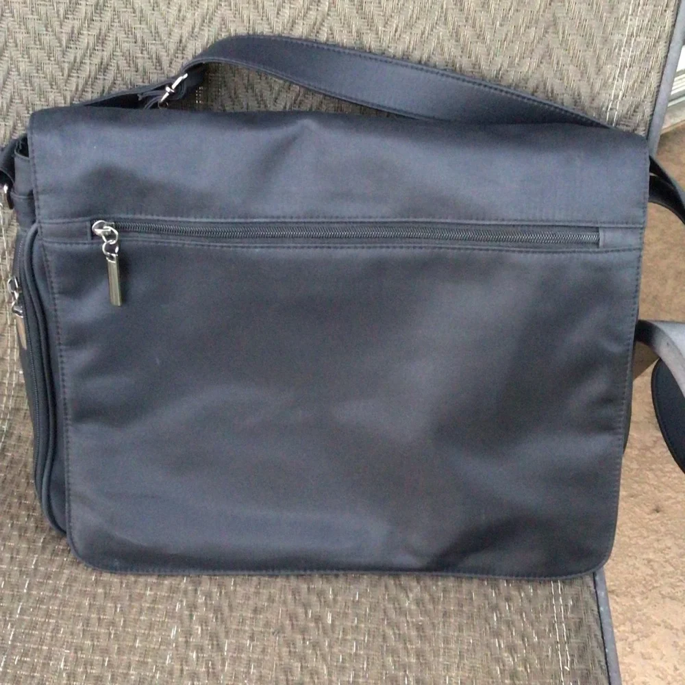 Sleek Black Nylon Messenger Bag